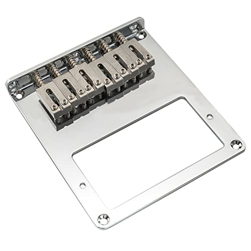 Musiclily Pro 10,8 mm Saitenabstand Telecaster Humbucker Brücke, 6-fach, Edelstahl-Saitenreiter, für TL E-Gitarren, Chrom