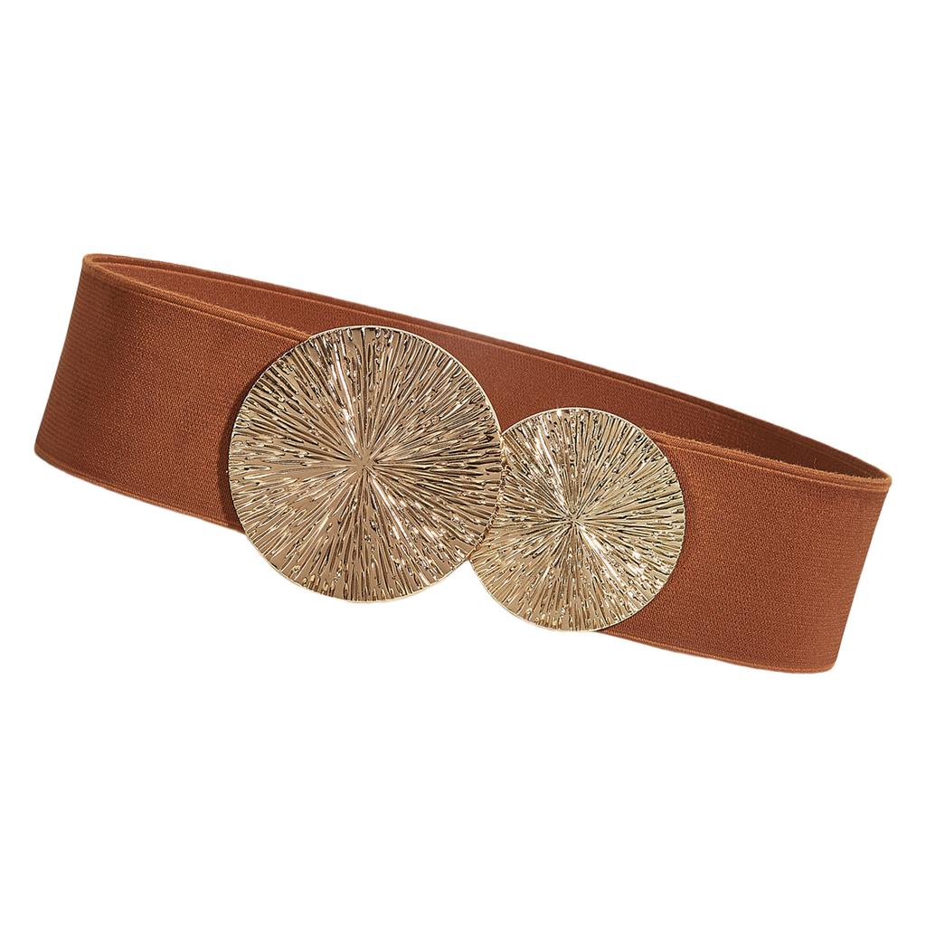 Elastic Waist Belt 6cm Wide Fashionable Buckle Decor Sash Adjustable Stretchy Belt for Women Dresses Jeans Trousers