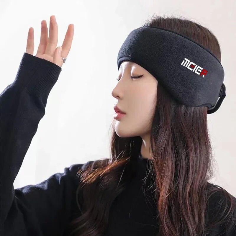 Earmuff Sleep Mask Plush Sleeping Mask Eyemuff Eye Cover for Women Warm Relax Plush Blindfold Cotton Eyes Bandage with Earplus