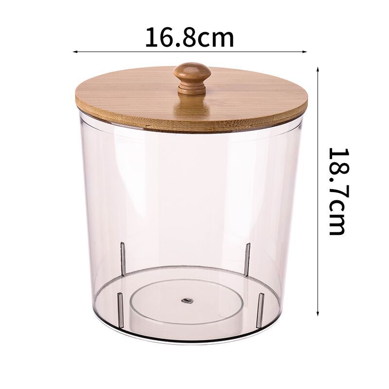 1PC Laundry Room Laundry Gel Bead Storage Box Laundry Detergent Finishing Box With Bamboo Lid Household Desktop Cotton Swab Case