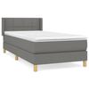 3130250 vidaXL Lit à sommier tapissier avec matelas Gris foncé 100x200cm Tissu