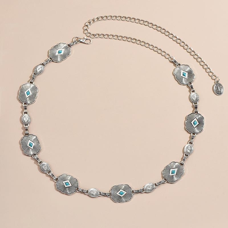 Elegant Alloy Waist Chain With Oval Elements For Streetwear And Casual Outfits