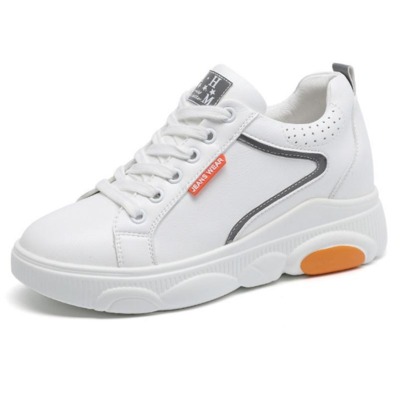 

Fashion 2025 New Style Platforms Designer Woman Vulcanize Shoes Height Increasing Wedge Sneakers Elegant Versatile Sneakers Zapatillas 34 оранжевый