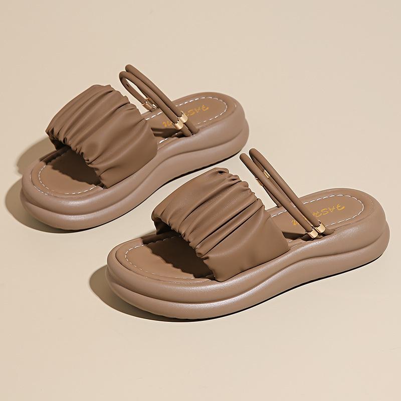 Sandals women's new summer models with skirts, two thick-soled sandals, soft-soled beach half slippers