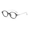 Ultra-Light Oval TR Frame Glasses with Titanium Temples, Suitable for Women's Nerdy Academic Style, Model Ti0046 (Lens Customizable)