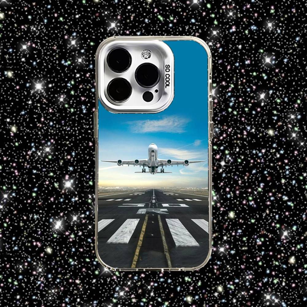 Airplane Aircraft Plane Phone Case For iPhone 16,15,14,13,12,11,Pro,XS,Max,Plus,Mini,SE White Candy Matte Shockproof Cover