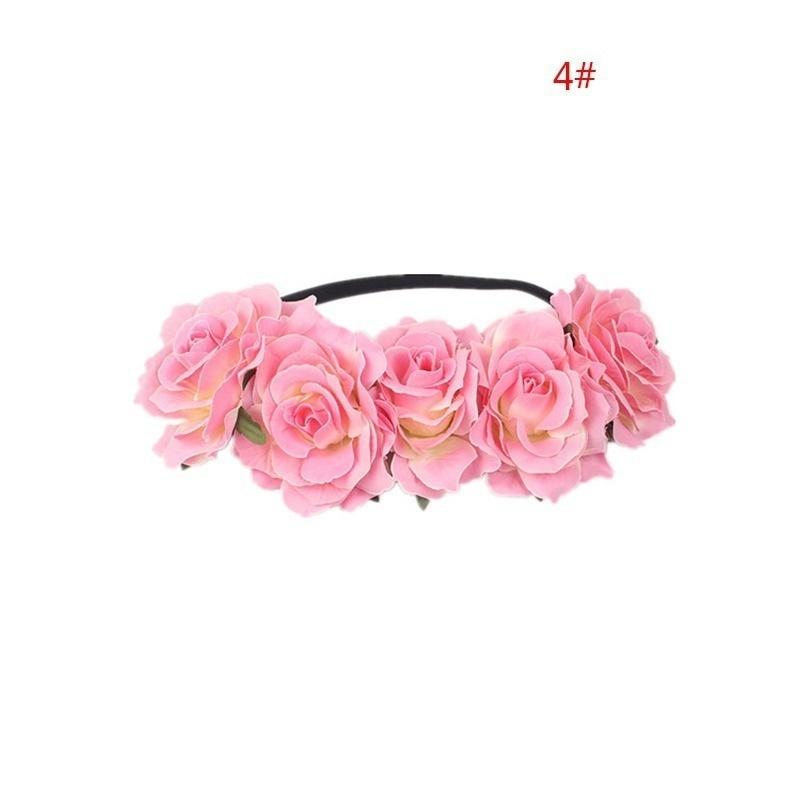 

Корона для девочки Цветочная повязка на голову с розой Свадебная гирлянда для волос Головной убор Аксессуары для волос