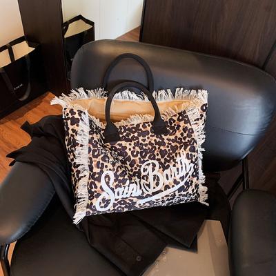 Travel Bag European and American Handmade Tassel Beach Canvas Bag Women's New Printed Tote Bag Large Capacity Shoulder