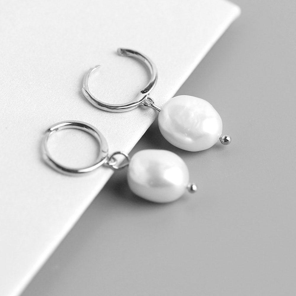 Trendy Irregular Natural Pearl Stainless Steel Women Stud Earrings Piercing Jewelry For Female
