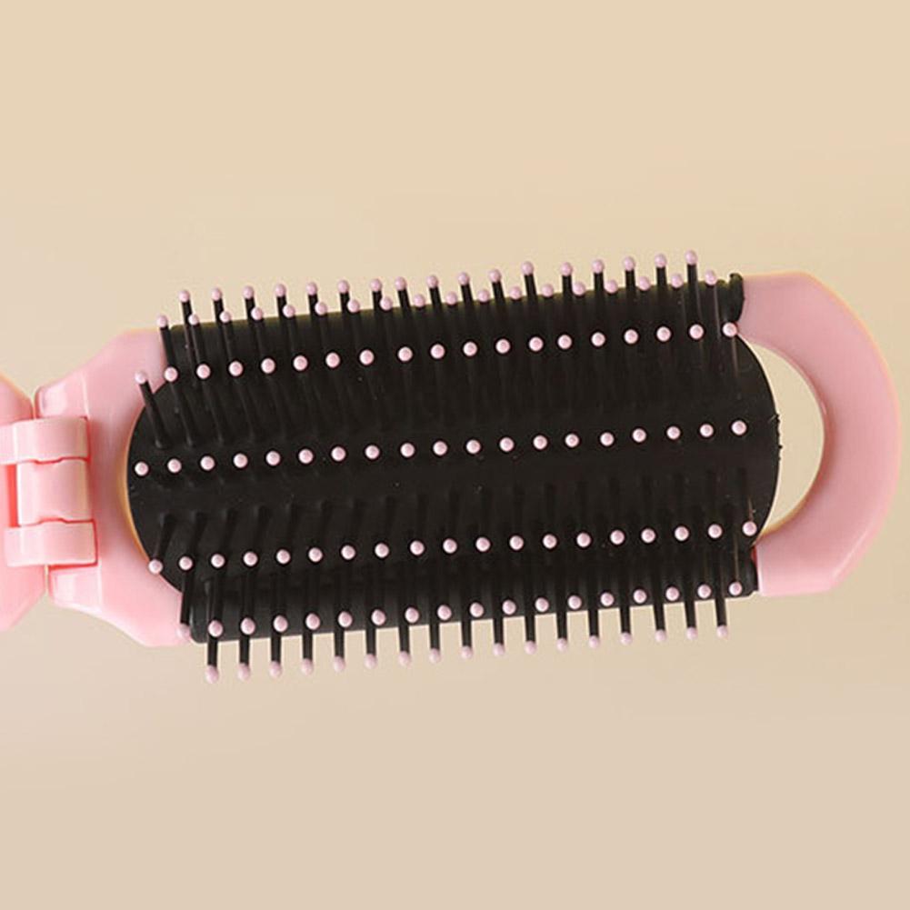 Plastic Folding Comb Portable Makeup Mirror Comb Foldable Massag Girl Bangs Fashionable Convenient Carry On Bag Comb