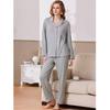 Pajamas women's spring and autumn 1011 new long-sleeved trousers solid color can be worn outside casual plus size loungewear suit