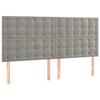 VidaXL LED Headboard Bedroom Furniture Double Bed Accessory Head of Bed Frame Interior Light Grey 3122912