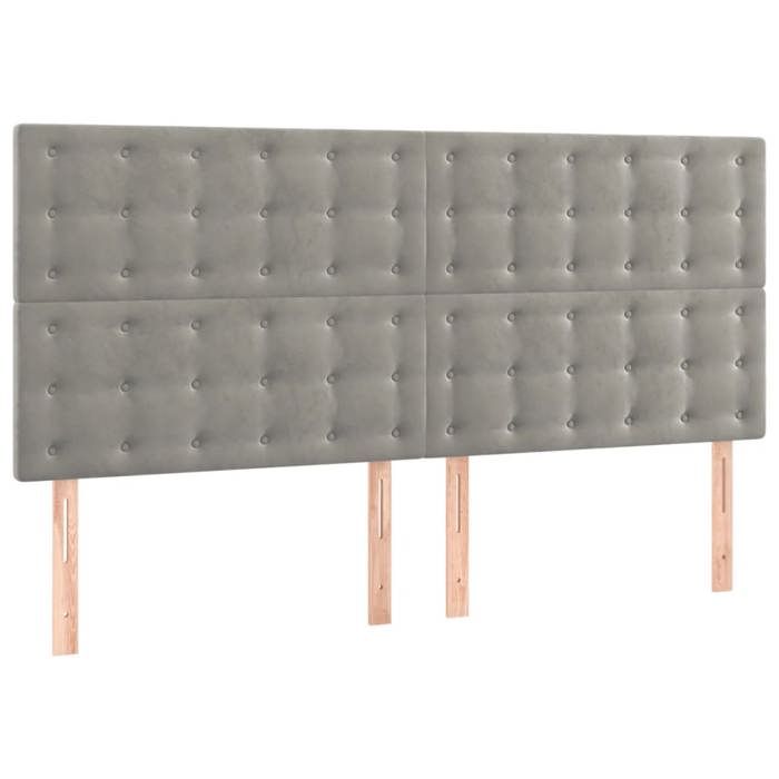 VidaXL LED Headboard Bedroom Furniture Double Bed Accessory Head of Bed Frame Interior Light Grey 3122912