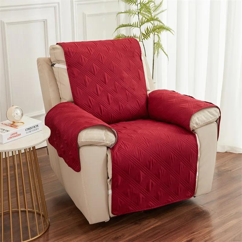 Quilted Anti-wear Recliner Sofa Cover for Living Room Dog Pet Kid Anti-Slip Couch Cushion Slipcover Armchair Furniture Protector