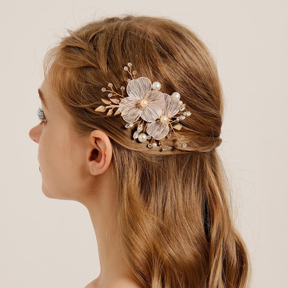 French Style Bridal Hair Clip Silk Flower Wedding Headdress Korean Bride Hairpin  Bride Accessories