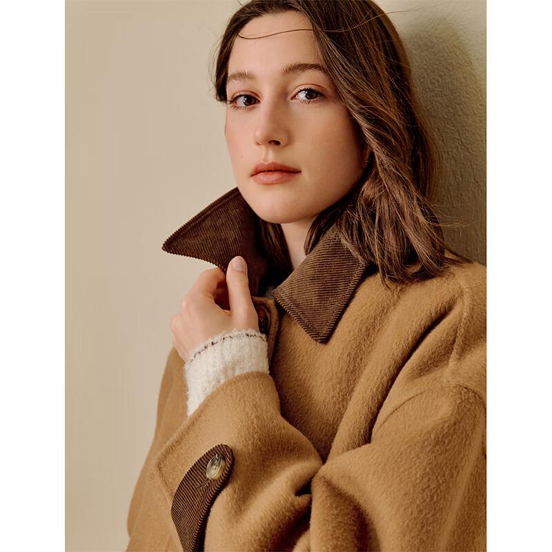 INMAN Women's Alpaca Silk Blend Double-Faced Wool Coat