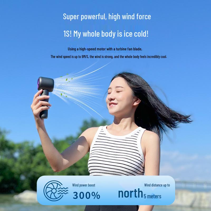 Portable High-Speed USB Rechargeable Handheld Fan with Turbo Wind for Outdoor Cooling
