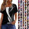 Zomertops voor dames print voor dames O-hals korte mouw comfortabele dames tops t-shirts