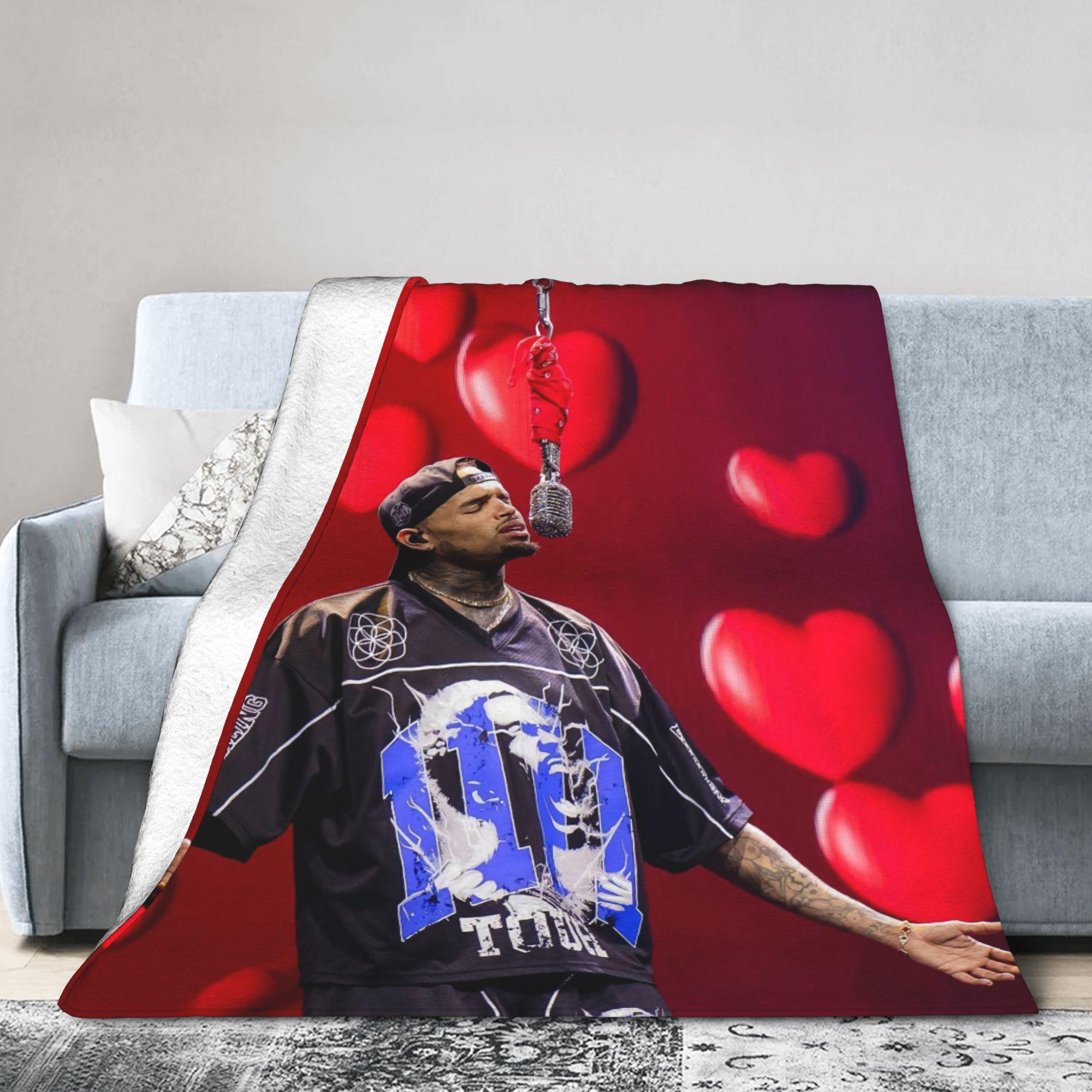 Крис Браун Рэпер Плюшевый Плед Детский Фланелевый Плед Для Спальни Мягкий Теплый На Заказ Качественное Покрывало Подарок 30x40in