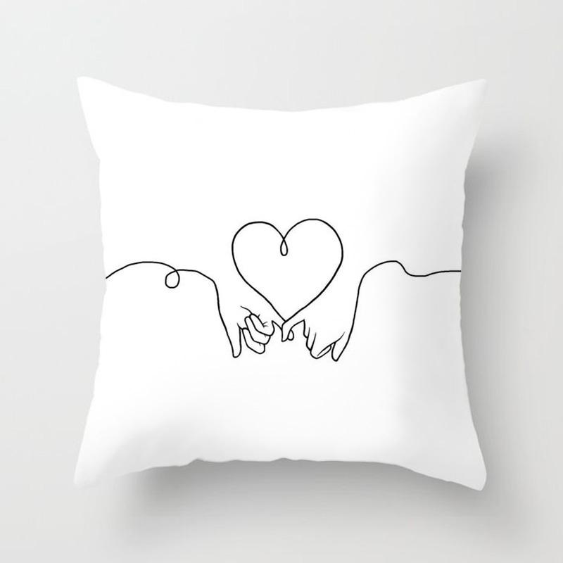 Abstrakte minimalistische Linien Kissenbezug verschiedene weibliche Pose Skizze Kissenhülle Schlafzimmer Sofa Auto Dekoration Quadratisch