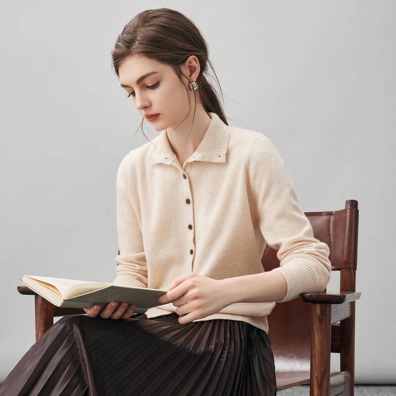 Komon Boka Women's Mock Neck Cashmere Cardigan