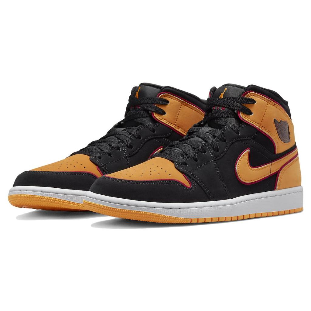 New JORDAN 1 Mid Fat Tongue Black Orange FJ4923-008