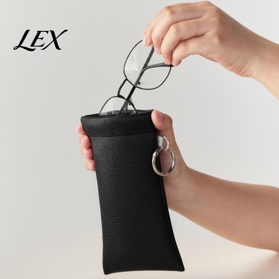 Lightweight Eyeglass Bag Portable Faux Leather Sunglasses with Hook for Women, Compact Organizer Soft Pouch Eyewear Lipstick And Small Cosmetics, Self