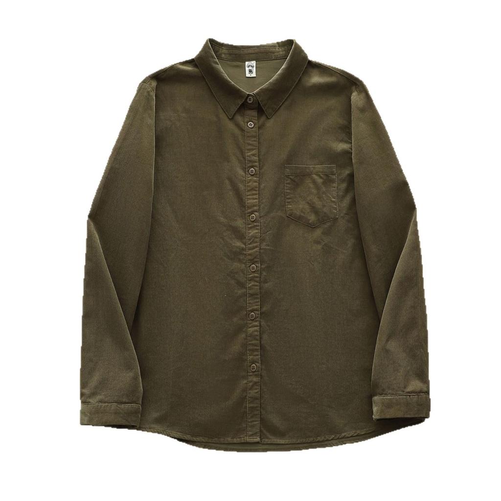 Pure Cotton Corduroy Women's Long Sleeve Shirt - Artistic Casual Style for Spring & Autumn (8372)
