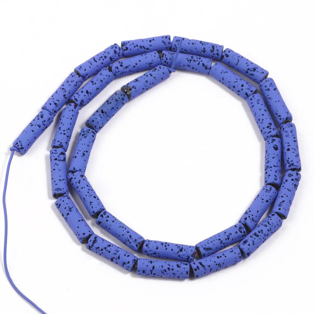 4x13mm Multicolor Rondelle Column Tube Lava Stone Loose Spacer Beads For Making Jewelry Handmade Diy Bracelet Craft