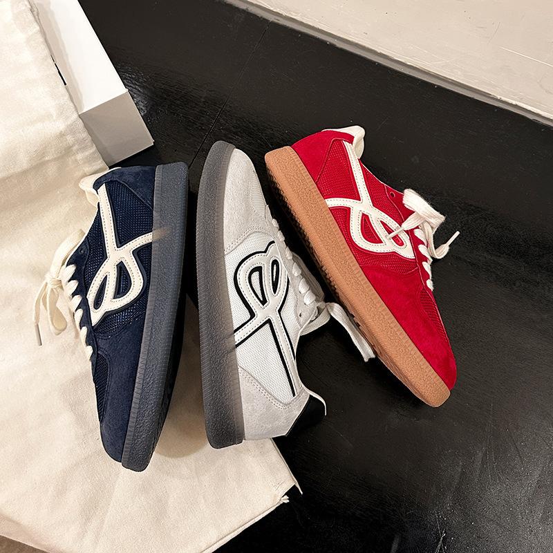 Grape Mother Same New Leather Retro Breathable Round Head Lace-up Thick Sole Heightening Lightweight Casual German Training Board Shoes Women