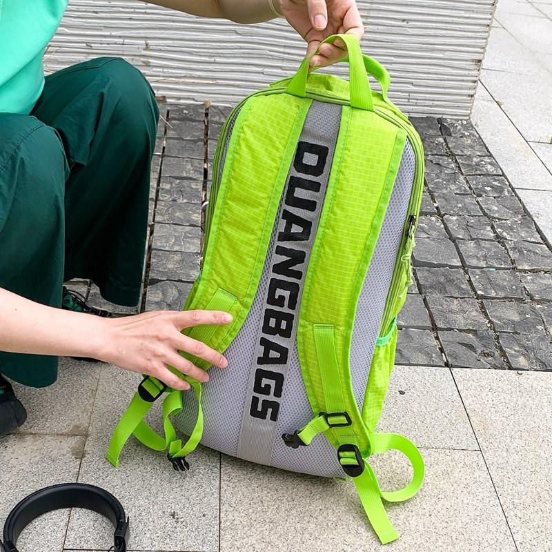 Outdoor Sports Waterproof Drawstring Backpack Large Capacity Travel Bag Student Plaid Backpack