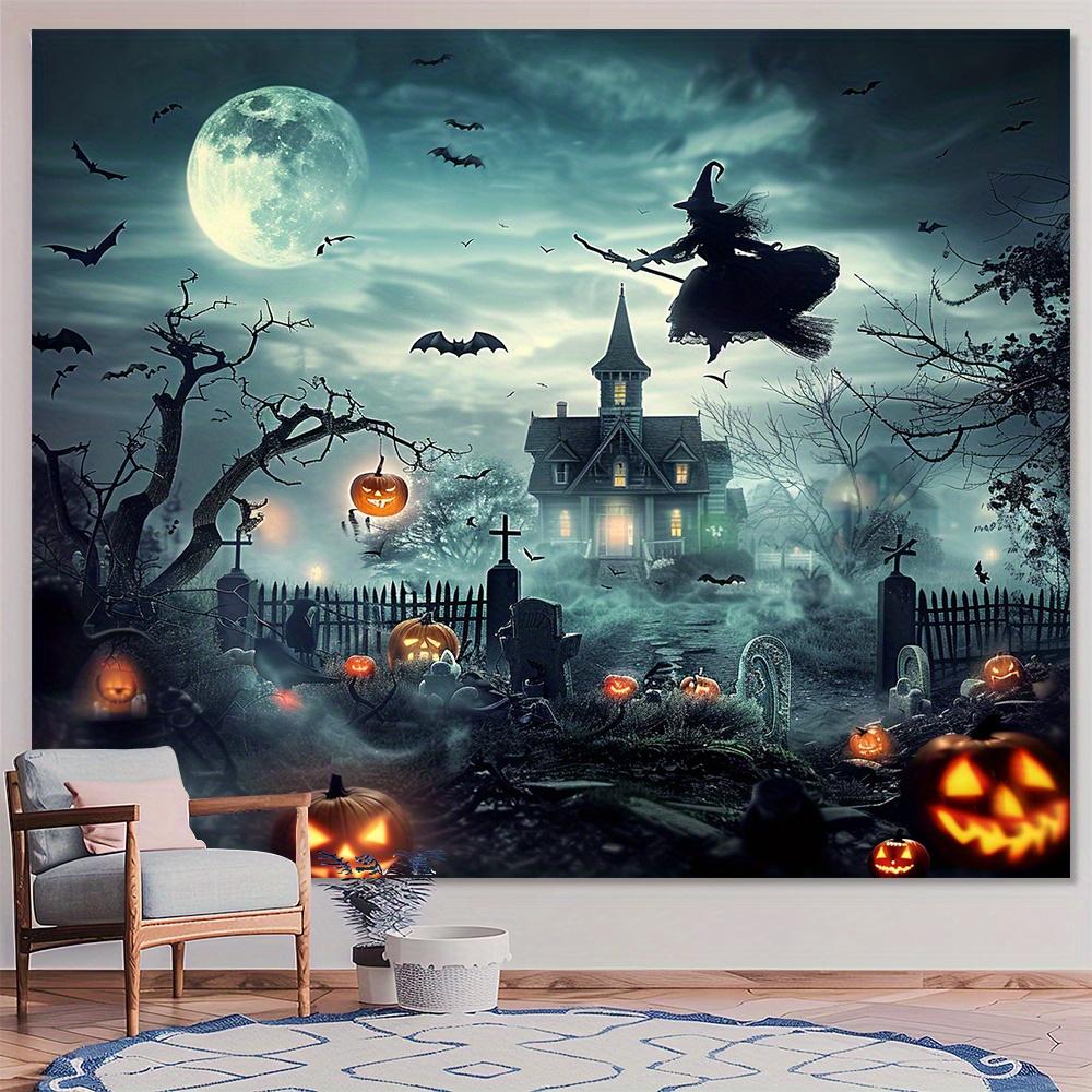 Zamek na Halloween duch Wiedźma nietoperz tło cmentarza dekoracja imprezowa rekwizyty fotograficzne do użytku wewnątrz/na zewnątrz