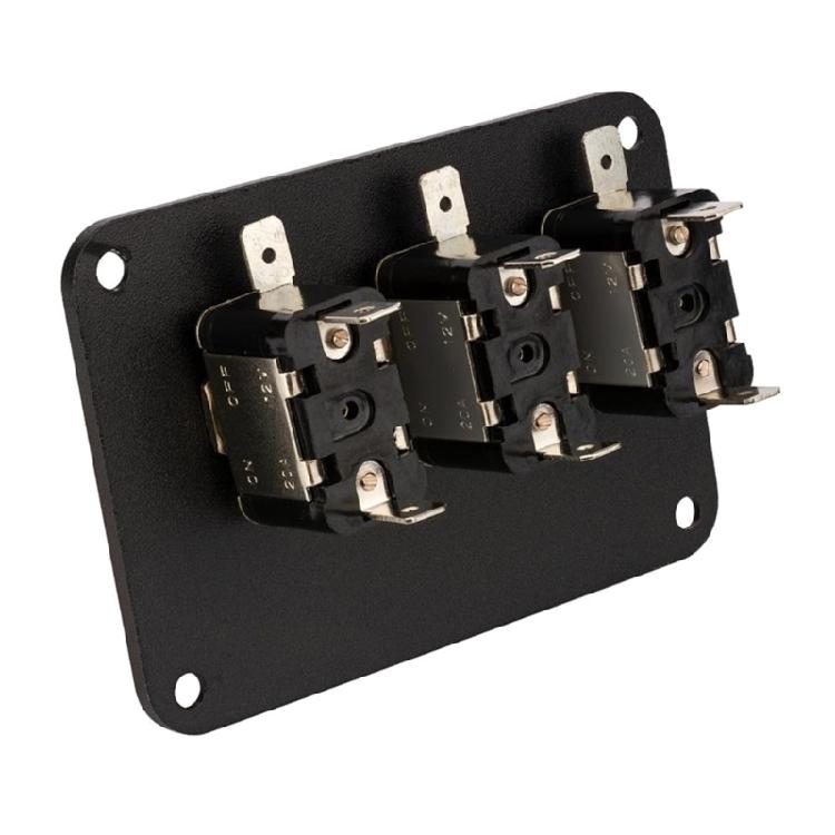 3 Gang Rockers Toggle Switch Panel with 20A 12V 24V Lighted ON Off Switch Car