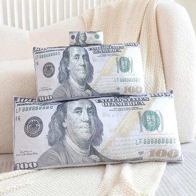 Nové Dekorativní Polštáře na Pohovku s Potiskem Amerických Dolarů Závěsný Obdélníkový Potisk Peněz Potah na Sedák Kancelářské Židle Domácí Dekorace