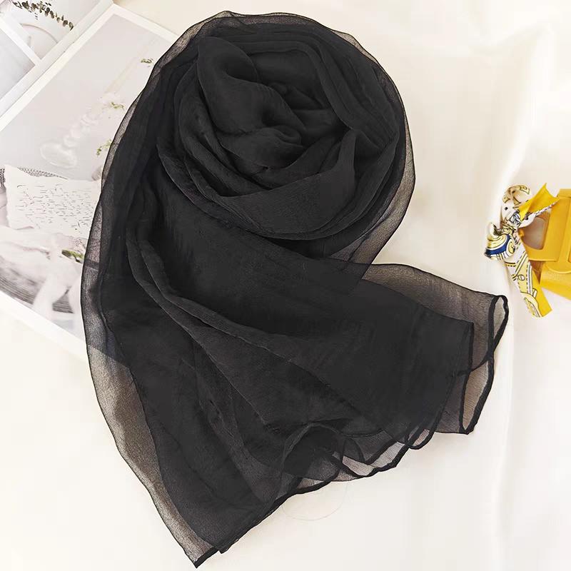 BYSIFA|Frühlings Khaki 100% Seidenschal Stola Elegant Lang Schals Stolen Frühling Herbst Marken Accessoires Kopftuch Cape 170*100