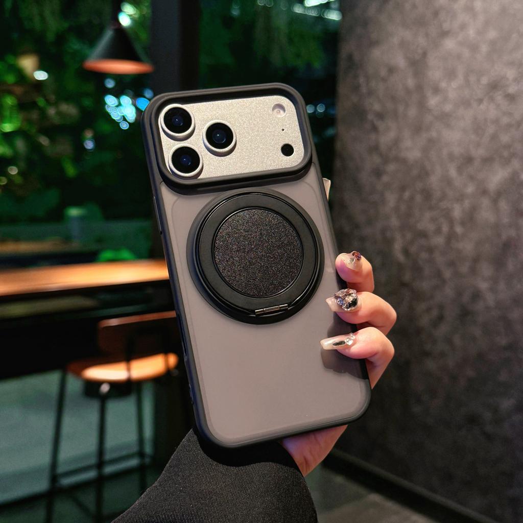 360° Roating Kickstand Ring Holder Matte Case for Magsafe Charge for iPhonne Air 17 16 15 14 Plus 13 12 11 Pro Max Armor Cover