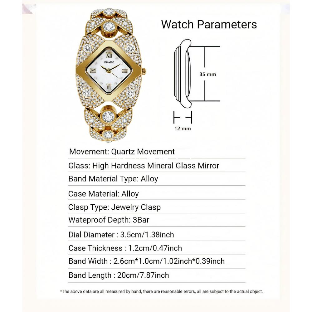 Unique Design Gold Women Bracelet Watches Luxury Elegant Wrist Watches For Ladies Full Diamond Women Quartz Wristwatches