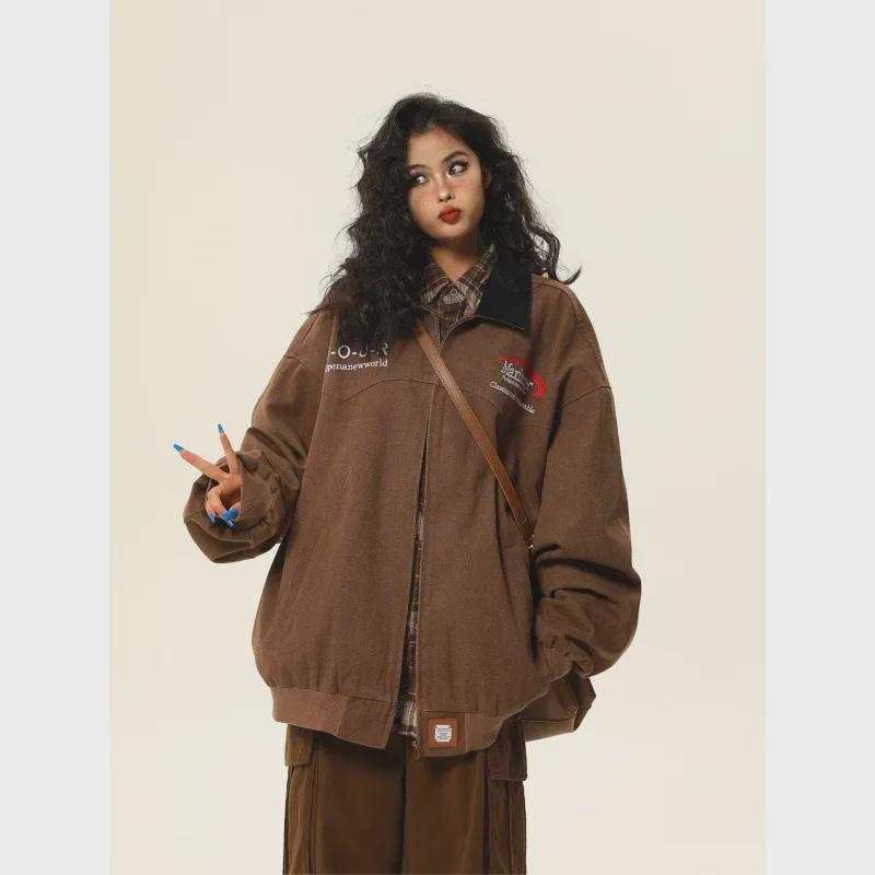 Unisex Vintage-Style Gewaschene Workwear-Jacke - Amerikanischer Retro-Reversmantel für Frühling & Herbst