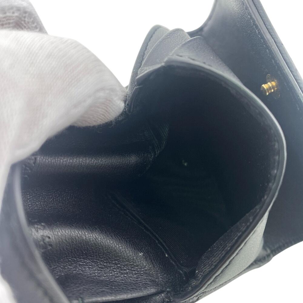 Dior Compact Wallet Canage Lambskin Lady Dior Tri-fold Wallet Black Lambskin Used