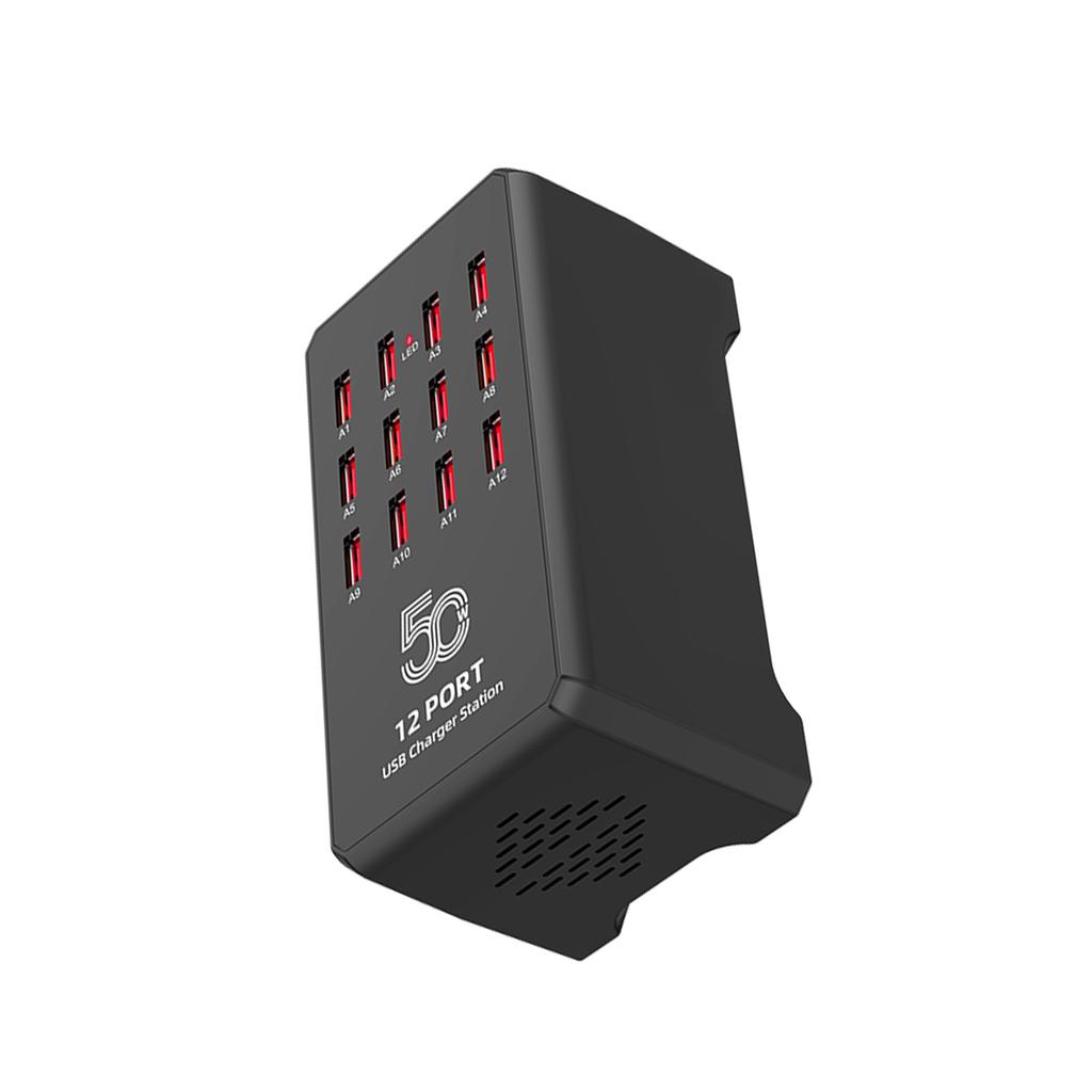 12 Anschlüsse USB-Ladestationen 50W Tragbar für Mehrere Geräte Mehrschichtiger Schutz