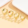 Women's European Retro Baroque Three-Prong Open Ring with Colorful Diamond Inlay, Stainless Steel, Unique Shape