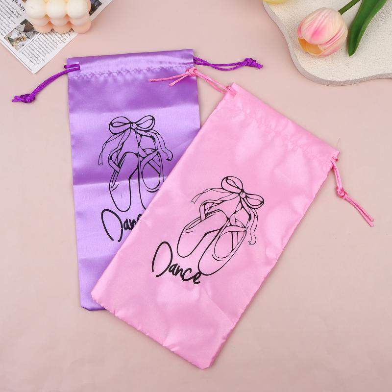 Dance Shoes Storage Bag Portable Dance Shoes Organizer Handbag Pouches Satin Dance Shoes Hanging Multifunctional Storage Bag