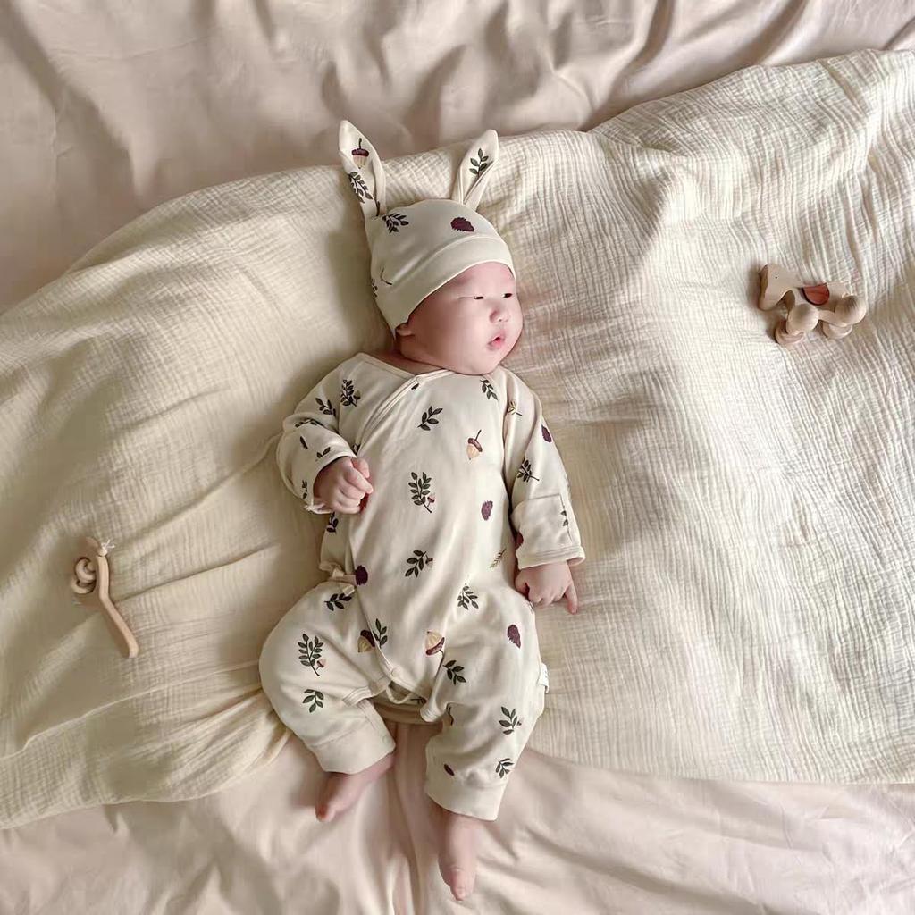 YIN OON Newborn Underwear Long Sleeve Front Baby Baby Baby Gift Bib Size 52 Clothes, Romper, Coverall, Opening, Clothes, Innerwear, Pajamas, Prep,