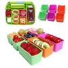 Silicone Lunch Box Microwaveable Household Square Salad Dressing Compartment Artifact Lunch Box for Kids