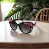 1pc-Rose Fancy Decorative Eyewear Fashion Retro Design Flower Sunglasses Women Vintage Metal Pink Flores Cat Eye Sun Glasses