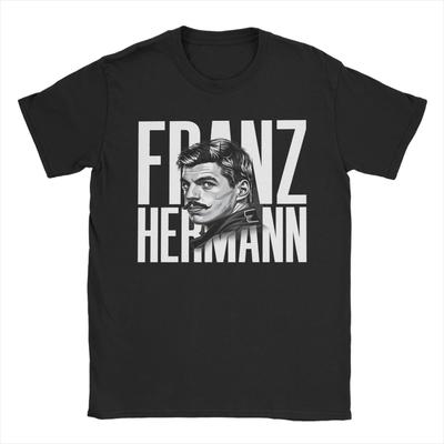Franz Hermann Portret T-shirt Heren Puur Katoen Grappig T-shirt Ronde Hals T-shirt Korte Mouw Kleding Grote Maat
