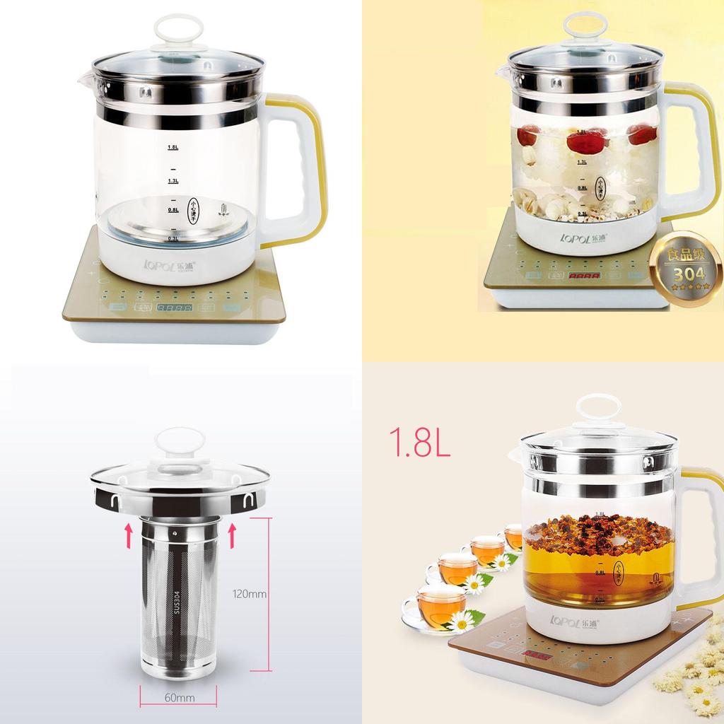 Luxusní plně automatický zdravotní hrnec s tlustým sklem a multifunkční elektrická konvice