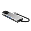 Type-C to 5-in-1 Docking Station: 100M Network, USB 3.0 Hub, 4K HD Screen Casting Converter