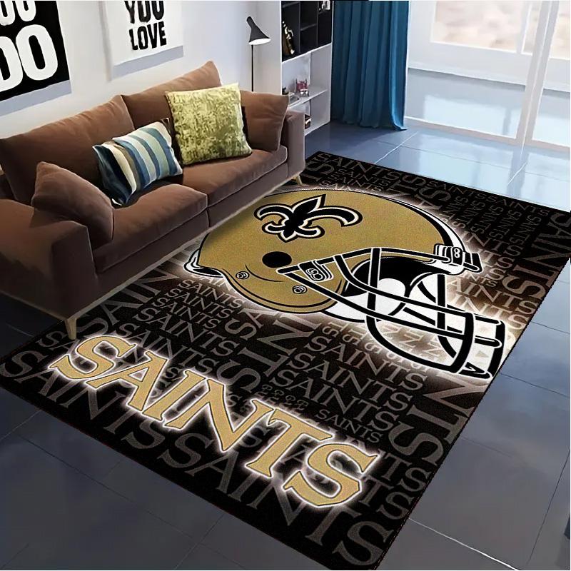 New Orleans Saints Logo Carpet Rug for Living Room Bedroom Home Sofa Decoration,Kids play Non-slip Floor Mat