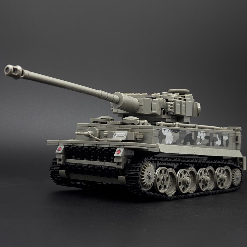 Model Military Vehicle Germen Tiger I Heavy Tank Building Blocks Armored Kit 360 Rotating Turret Tank Toy for Adults Boys Gift